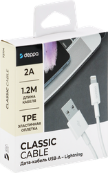 Дата-кабель DEPPA USB – Lightning, 1,2м, белый