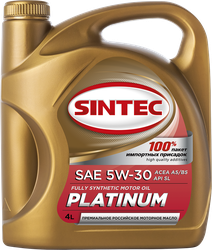 Масло моторное SINTEC Platinum 7000 5W-30 A5/B5 SL, синтетическое, 4л