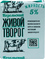 Изображение товара Творог КОЗЕЛЬСКОЕ МОЛОКО 5%, без змж, 180г
