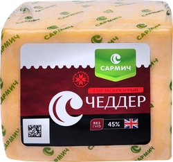 Сыр САРМИЧ Чеддер 45% без змж вес до 300г