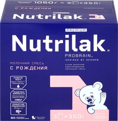 Смесь молочная NUTRILAK Premium 1 адаптированная, с 0 месяцев, 3х350г