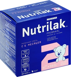 Смесь молочная NUTRILAK Premium 2 адаптированная, с 6 месяцев, 3х350г