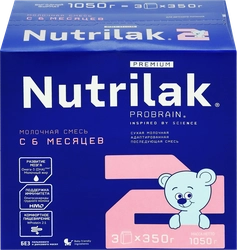 Смесь молочная NUTRILAK Premium 2 адаптированная, с 6 месяцев, 3х350г