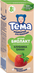 Биолакт детский ТЕМА Клубника, банан 3%, без змж, 206г