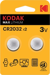 Батарейки KODAK Max Lithium CR2032-2BL, 2шт