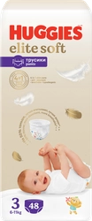 Подгузники-трусики детские HUGGIES Elite Soft 3 6–11кг, 48шт