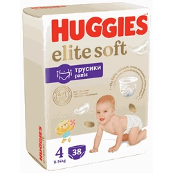 Подгузники-трусики детские HUGGIES Elite Soft 4 9–14кг, 38шт