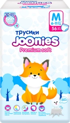 Подгузники-трусики детские JOONIES Premium Soft M 6–11кг, 56шт