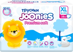 Подгузники-трусики детские JOONIES Premium Soft XL 12–17кг, 38шт