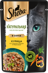 Изображение товара Корм консервированный для взрослых кошек SHEBA Nature's Collection с курицей, сладким перцем и морковью, 75г
