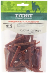 Лакомства для собак TITBIT Золотая коллекция Говядина по-строгановски, 80г