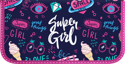 Пенал SCHOOLFORMAT Super girl, 19х9см