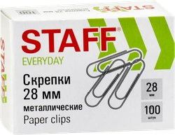 Скрепки STAFF Everyday 2,8см, металлические, 100шт