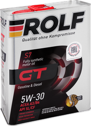 Масло моторное ROLF GT SAE 5W-30, ACEA A3/B4, синтетическое, 4л