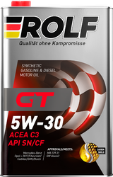Изображение товара Масло моторное ROLF GT SAE 5W-30, ACEA A3/B4, синтетическое, 1л