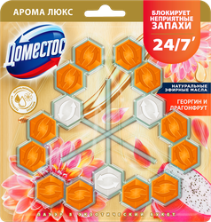 Изображение товара Блок для унитаза ДОМЕСТОС Power 5 Trio Экзотический букет, 150г