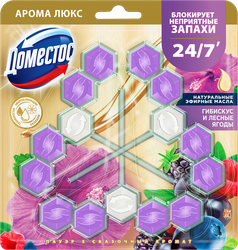 Изображение товара Блок для унитаза ДОМЕСТОС Power 5 Trio Сказочный аромат, 150г