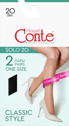 Изображение товара Гольфы женские CONTE Elegant Solo 20 den nero, 2пары