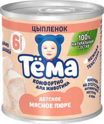 Изображение товара Пюре мясное ТЕМА Цыпленок, с 6 месяцев, 90г