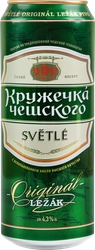 Пиво светлое КРУЖЕЧКА ЧЕШСКОГО фильтрованное пастеризованное 4,3%, 0.43л