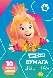 Бумага цветная А4, 10 цветов, 10 листов, папка, в ассортименте