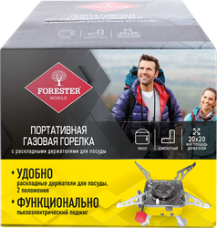 Изображение товара Горелка газовая туристическая в чехле FORESTER Mobile, с раскладными держателями для посуды, Арт. MG-3