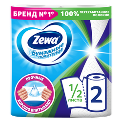 Изображение товара Бумажное полотенце ZEWA 1/2 листа, 2шт