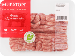 Изображение товара Фарш из свинины и говядины МИРАТОРГ Домашний, рубленый, категория Б, 400г