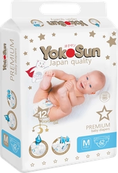 Подгузники YOKOSUN Premium M 5–10кг, 62шт