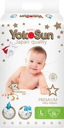 Подгузники YOKOSUN Premium L 9–13кг, 54шт