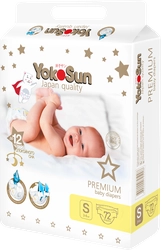 Подгузники YOKOSUN Premium S 3–6кг, 72шт