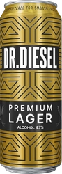 Пиво светлое DOCTOR DIESEL Премиум Лагер пастеризованное 4,7%, 0.43л