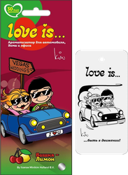 Ароматизатор AROMA RICHE Love Is с ароматом вишня-лимон/кола-лимон, подвесной