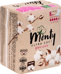 Прокладки MONTY Ultra Soft Super Plus, 8шт