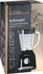 Блендер HOMECLUB BL2005-CB, 220-240В, емкость 1.5л, 50-60Гц, 400Вт, 2 скоростных режима
