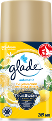 Изображение товара Баллон сменный для автоматического освежителя воздуха GLADE Automatic Сицилийский лимонад и мята, 269мл