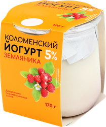 Йогурт КОЛОМЕНСКИЙ Земляника 5%, без змж, 170г