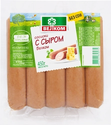 Сосиски ВЕЛКОМ с сыром, 450г