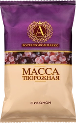 Масса творожная А.РОСТАГРОКОМПЛЕКС с изюмом 20%, без змж, 180г