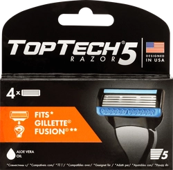 Кассеты сменные для бритья TOPTECH Razor 5, 4шт