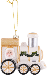 Изображение товара Украшение елочное HOMECLUB Рождественский сувенир, с перламутровым финишем, цвет белый/золото, в ассортименте