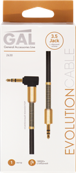 Кабель GAL 2630 3.5 Jack plug-3.5 Jack plug, с пружиной, черный, 1м