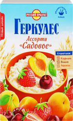 Изображение товара Каша овсяная ГЕРКУЛЕС Ассорти 3, клубника, абрикос и вишня, 210г