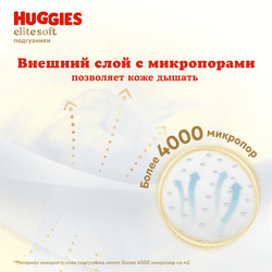 Подгузники детские HUGGIES Elite Soft 3 5–9кг, 72шт