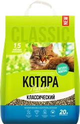 Наполнитель для кошачьего туалета КOТЯРА комкующийся классический, 20л