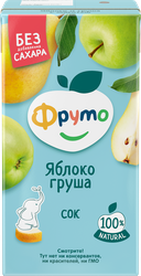 Изображение товара Сок ФРУТОНЯНЯ Яблоко, груша с мякотью без сахара, с 3 лет, 500мл