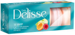 Зефир DELISSE Ассорти с ароматом малины, абрикоса и яблока, 210г