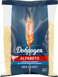 Макароны ДОБРОДЕЯ Alfabeto группа А, высший сорт, 400г