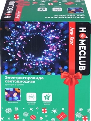 Электрогирлянда HOMECLUB 600LED, цвет мульти, 8 режимов, IP44, Арт.19-
201030, 15/18м