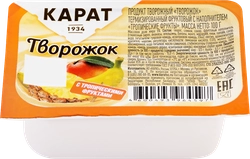 Продукт творожный КАРАТ Творожок фруктовый с наполнителем Тропические фрукты 9%, без змж, 100г